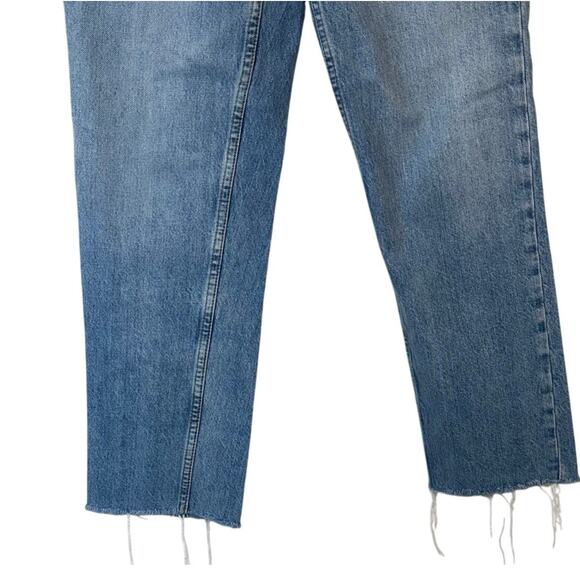 REDONE 70s Ultra High Rise Stove Pipe in Worn Blue Wash Button Fly sz 23 EUC - Picture 7 of 11